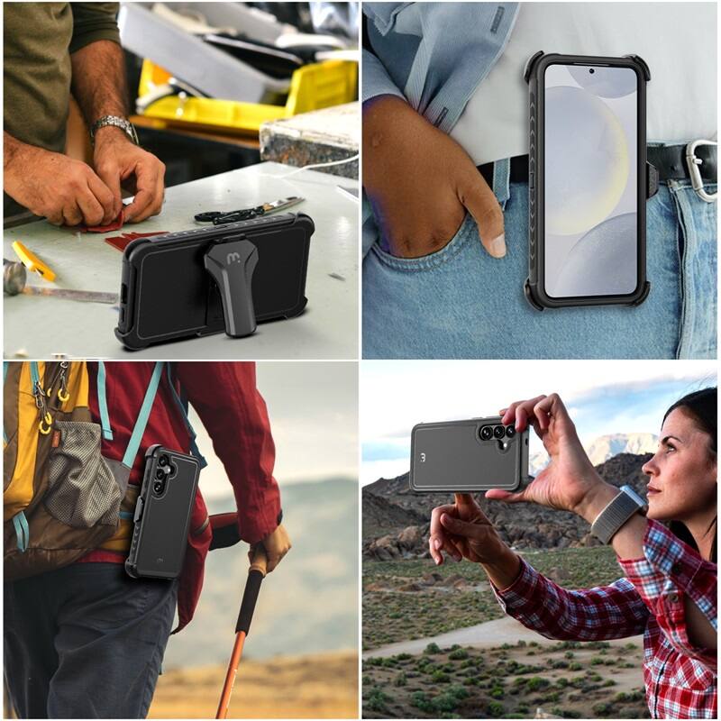 Alt View 5. Mybat Pro - MyBat Pro Maverick Series Case with Holster for Samsung Galaxy S25 Plus - Black - Black.