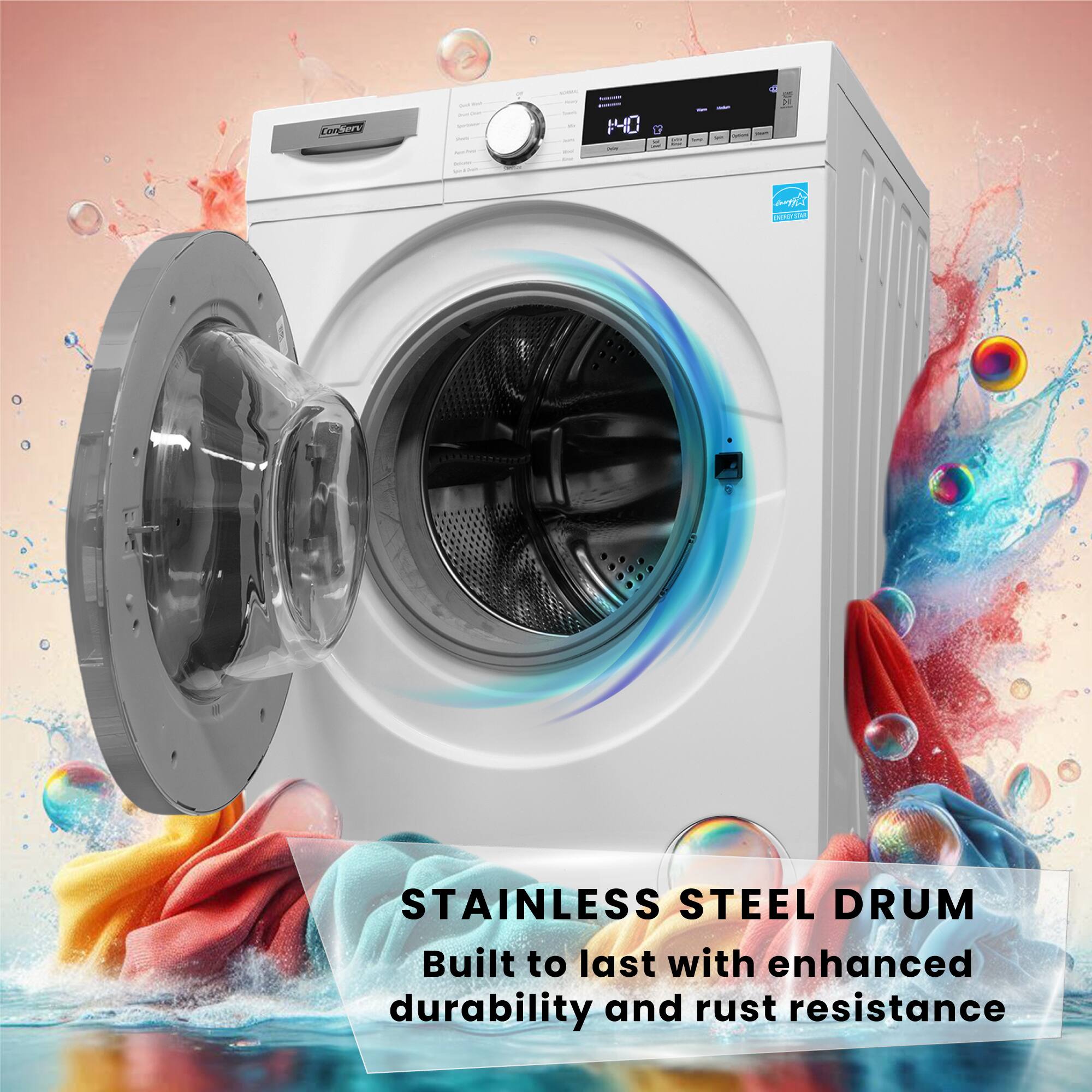 Comi 140 A AE - STAINLESS STEEL DRUM Built to last with enhanced durability and rust resistance