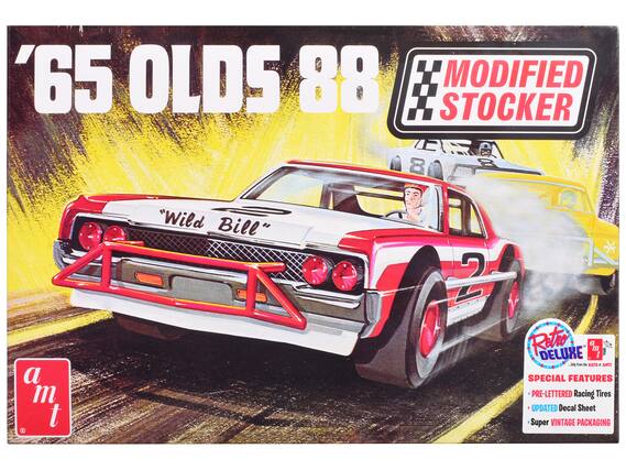 '65 OLDS 88
MODIFIED STOCKER
"Wild Bill"
2
Retro DELUXE
SPECIAL FEATURES
- PRE-LETTERED Racing Tires
- UPDATED Decal Sheet
- Super VINTAGE PACKAGING
a m t
