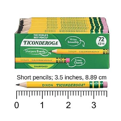 **DIXON TICONDEROGA**

**THE WORLD'S BEST PENCIL**

- Writes Smoothly
- Sharpens Evenly
- Erases Cleanly

**#2 HB**

**72**

**Short pencils; 3.5 inches, 8.89 cm**

**DIXON TICONDEROGA**