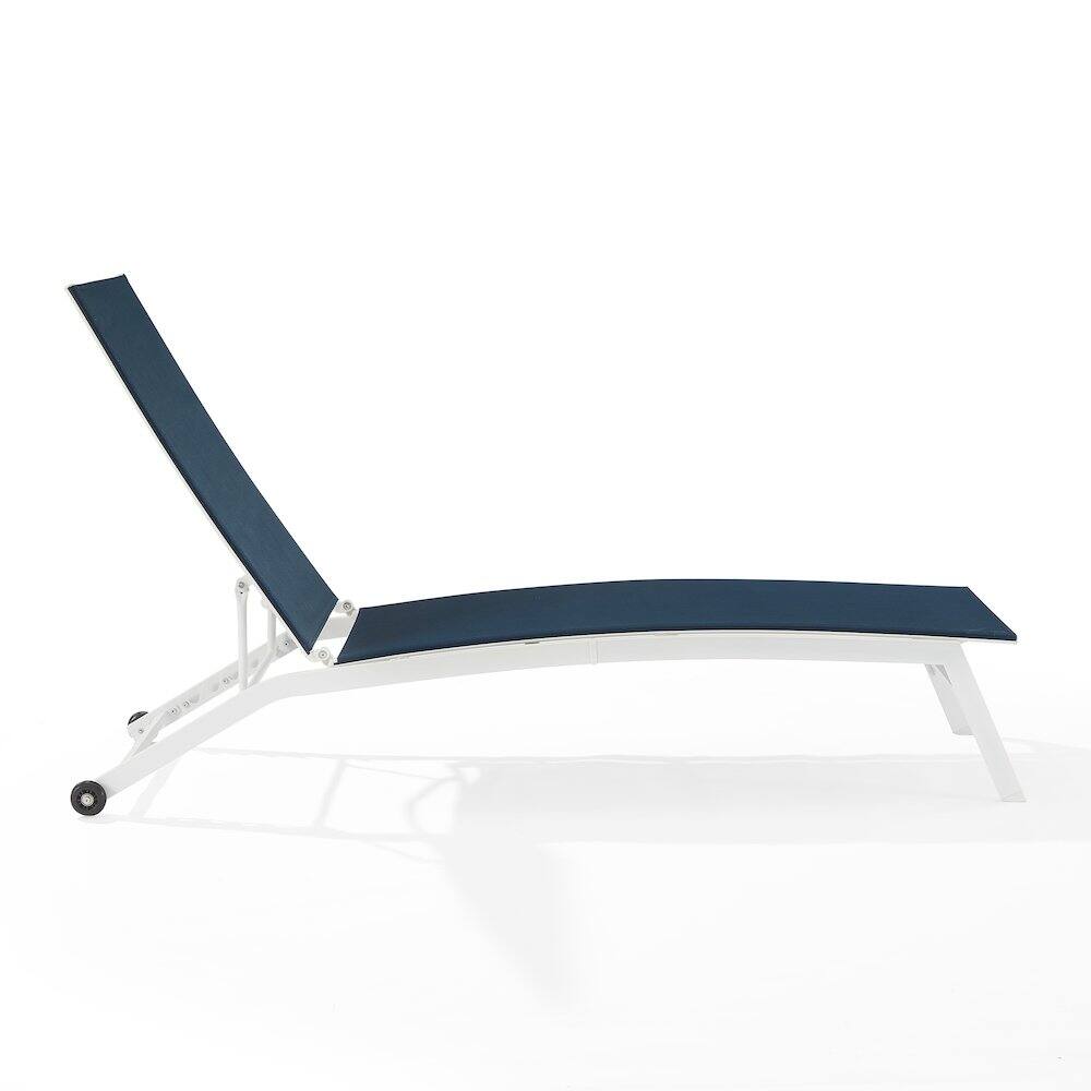 Back. Crosley Furniture - Weaver Outdoor Chaise Lounge - Navy.