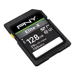 PNY - 128GB Elite-X Class 10 U3 V30 SDXC Flash Memory Card