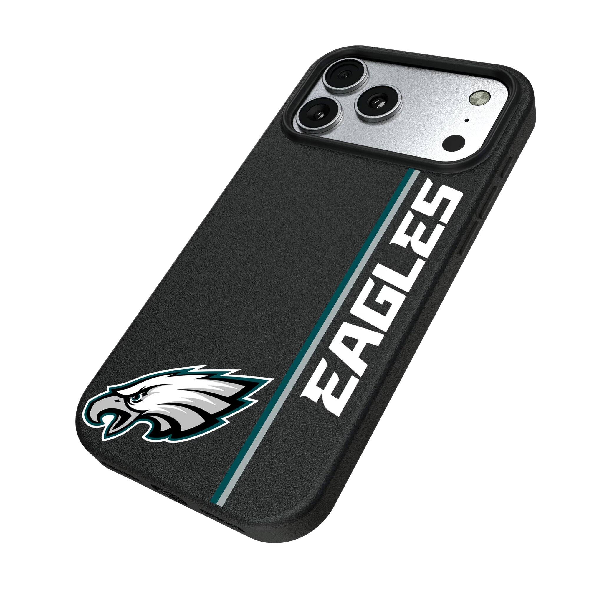 Alt View 1. Keyscaper - Philadelphia Eagles iPhone Magnetic Bump Case - 15 Pro - Black.