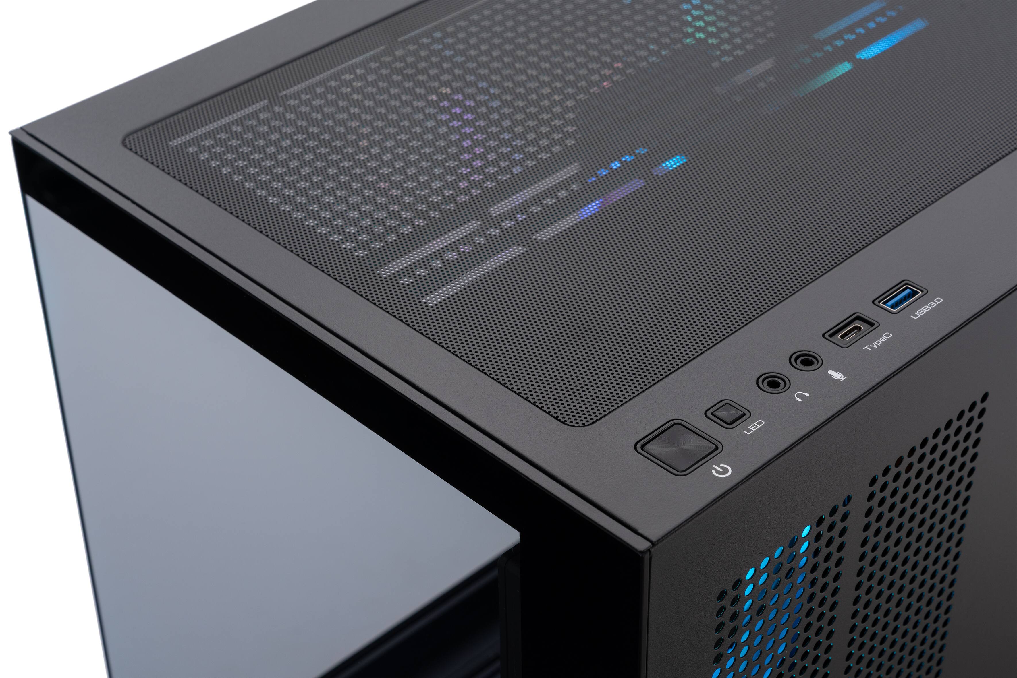 Alt View 1. ADVANCED BATTLESTATIONS - ABS Flux II Aqua Gaming PC - Windows 11 - Intel Core i5-14400F - GeForce RTX 5060 - 32GB DDR4 3200MHz - 1TB - BLACK.