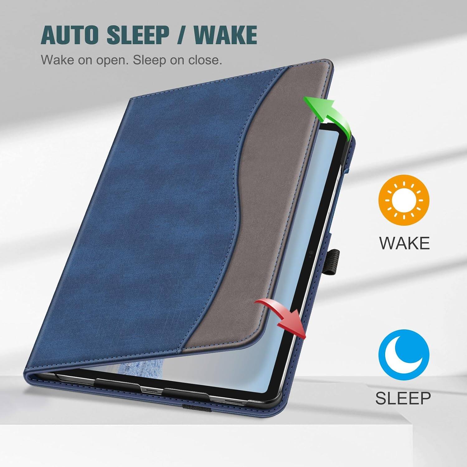 AUTO SLEEP / WAKE  
Wake on open. Sleep on close.  

WAKE  
SLEEP