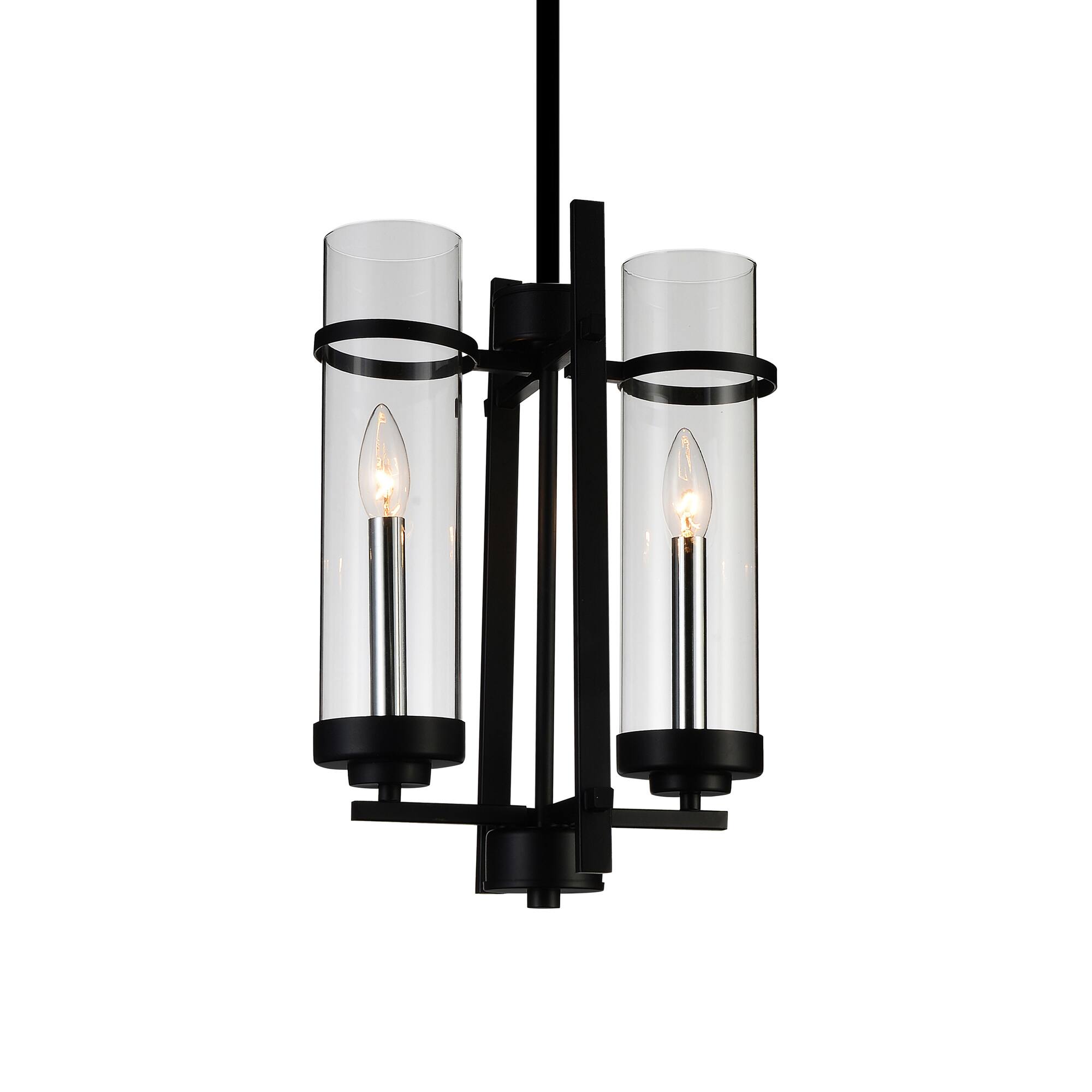 Angle. CWI Lighting - Sierra 2 Light Up Mini Pendant With Black Finish - Black.