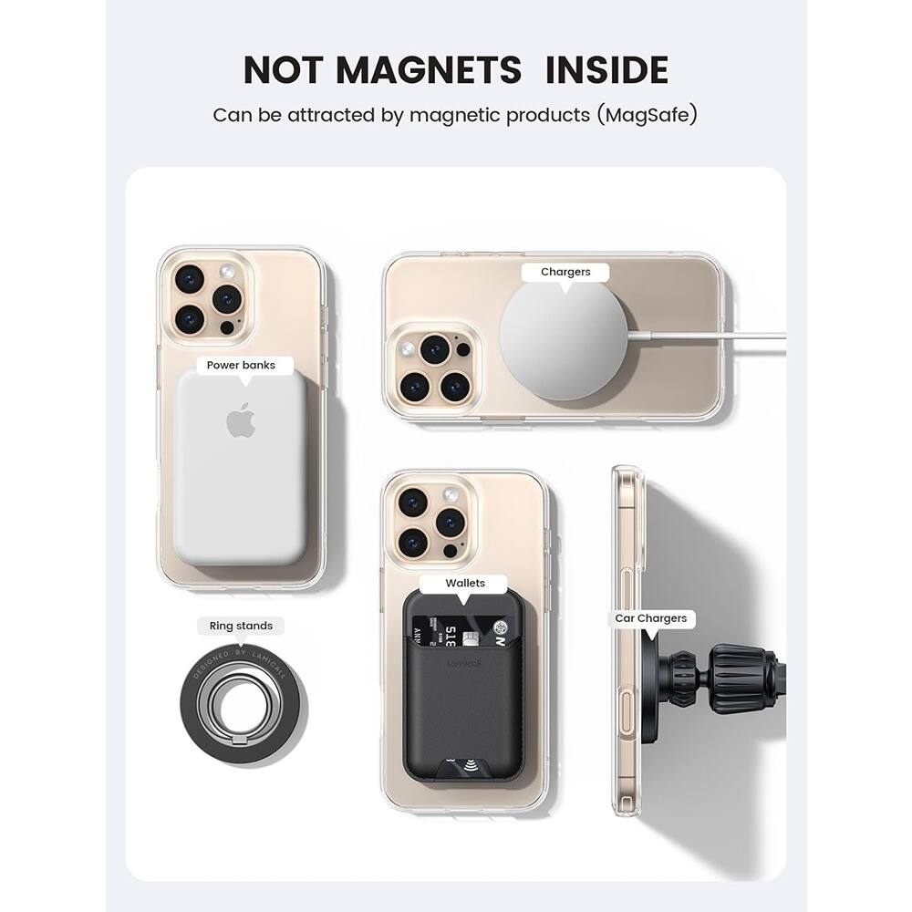 Alt View 2. PARKER SLATER - Sticker Ring 4-Pack – Metal, Black & Silver, Phone Accessory - Black.