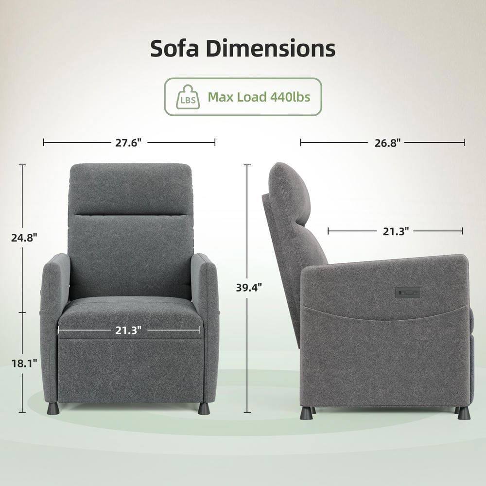 Sofa Dimensions  
Max Load 440lbs  
27.6"  
26.8"  
24.8"  
21.3"  
39.4"  
21.3"  
18.1"