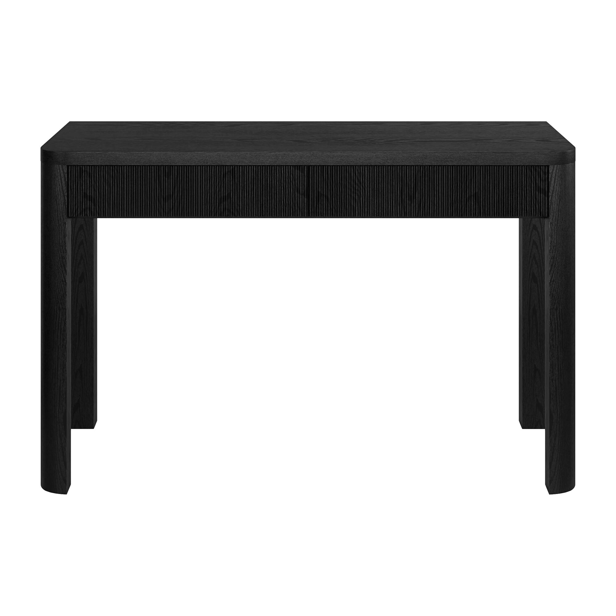 Alt View 1. Hudson&Canal - Mendoza 48'' Wide Rectangular Fluted Desk - Black Grain.