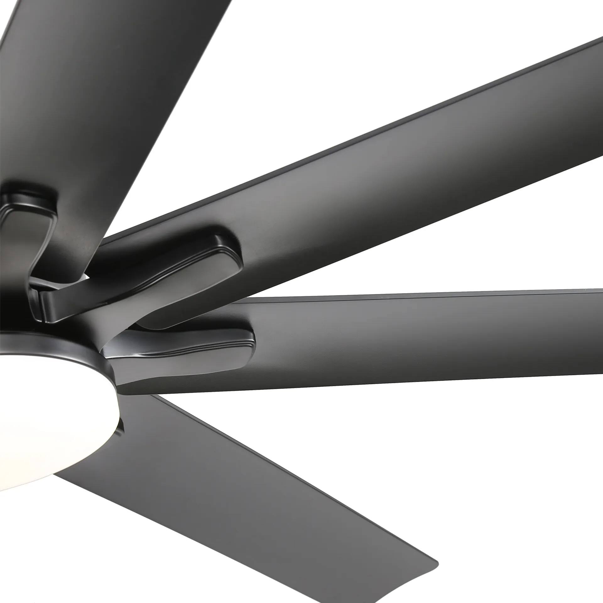 Left. APRILSOUL - 66-in Smart DC Ceiling Fan Alexa Remote LED Dimmable Quiet - Black.