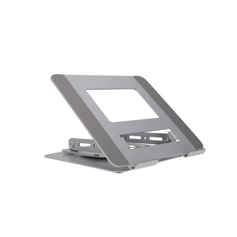 Front. RadioShack - RadioShack 360° Rotating Laptop Stand (2607177): Fits 17.3", adjustable height & angle, cooling, non-slip, foldable - Silver.
