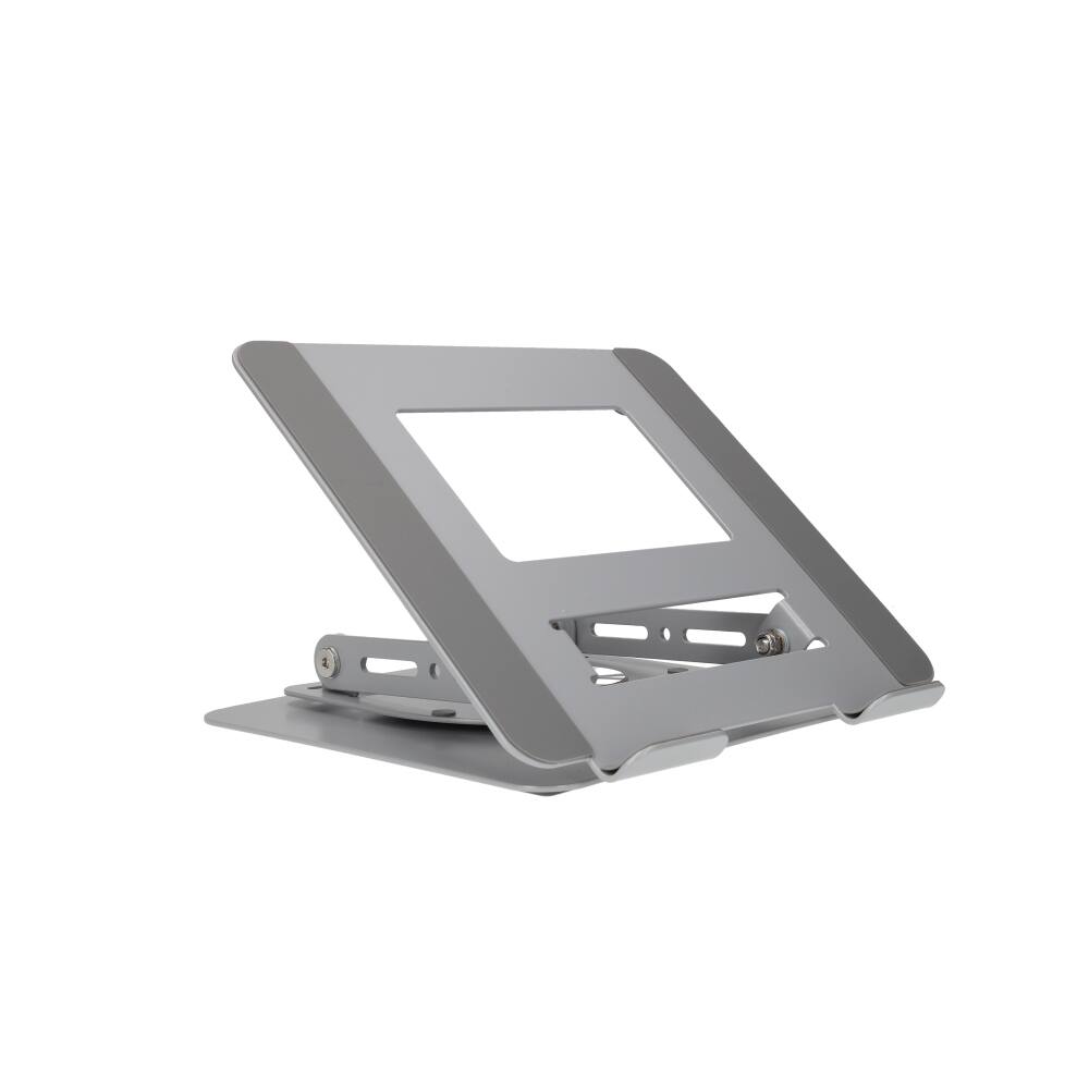RadioShack - 360° Rotating Laptop Stand (2607177): Fits 17.3", adjustable height & angle, cooling, non-slip, foldable - Silver