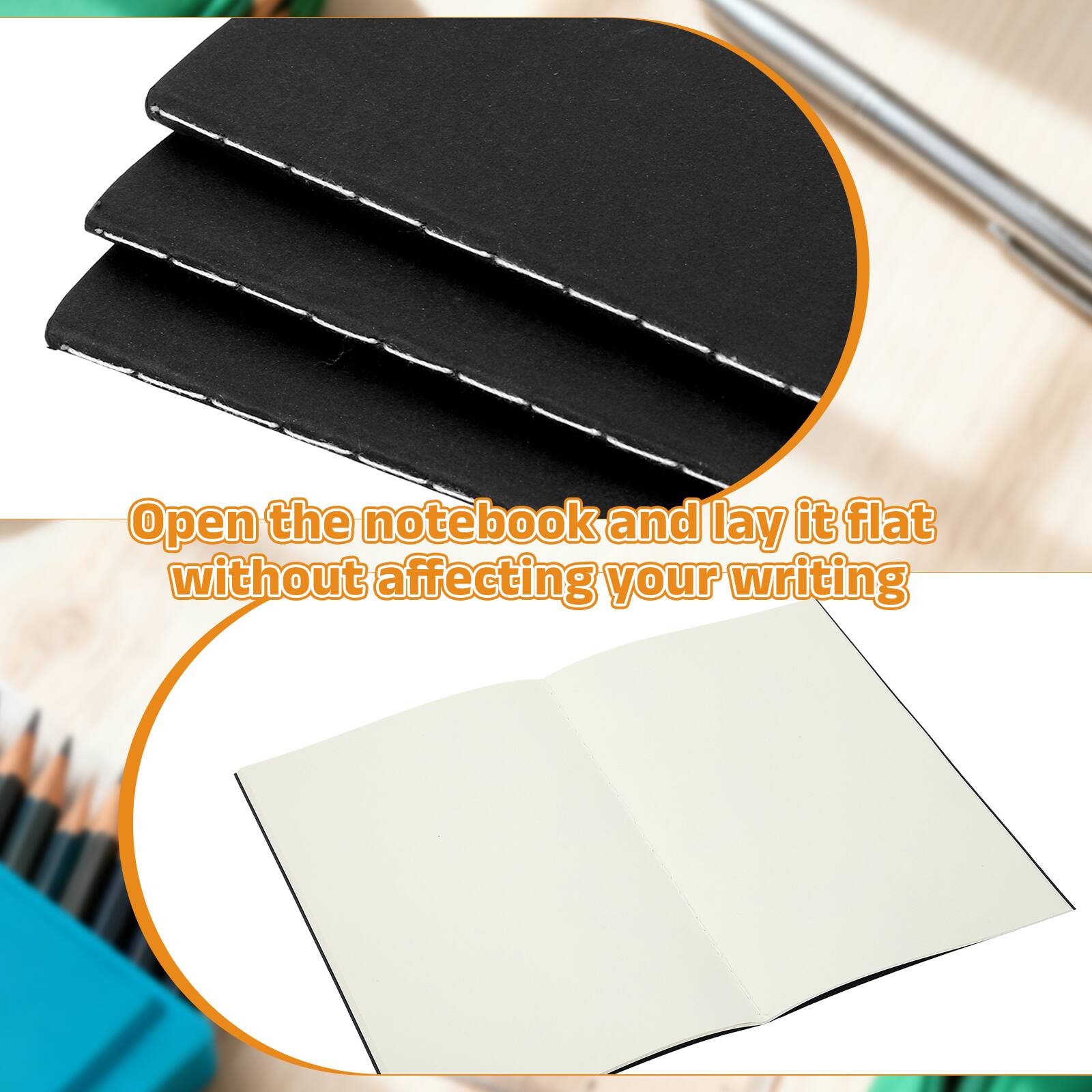 Open the notebook and lay it flat without affecting your writing