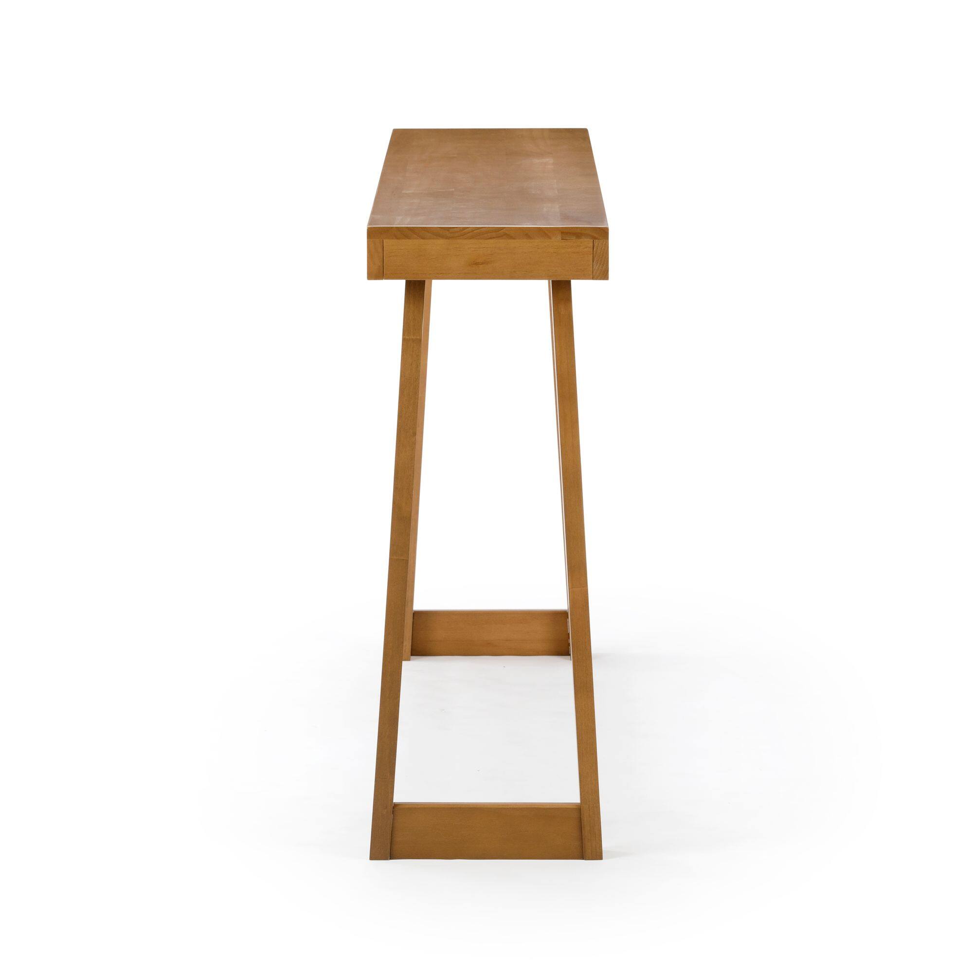 Alt View 6. Plank+Beam - Classic Console Table (66in / 1680mm), Pecan - Pecan.