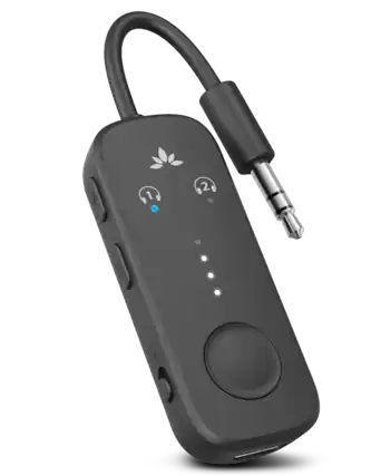 Front. Avantree - Relay - Airplane Bluetooth 5.3 Adapter with Qualcomm aptX Adaptive, Supports 2 AirPods or Headphones.