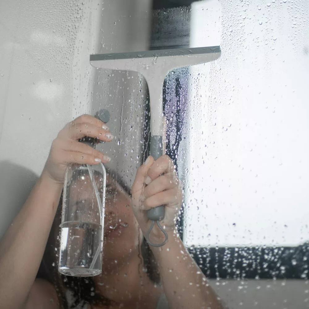 Left. OU - OU Reusable Cleaning Spray Bottle - 16 oz, Adjustable Nozzle & Safety Lock, Multipurpose Cleaning.