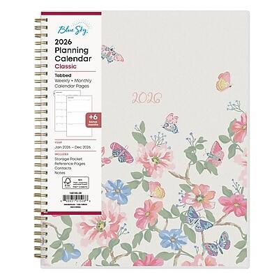 Blue Sty.  
2026 Planning Calendar Classic  
Tabbed Weekly + Monthly Calendar Pages  
2026  
+6 An_ous Jan 2006 - Dec 2006  
INCLUDES Storage Pocket, Reference Pages, Contacts, Notes  
101984