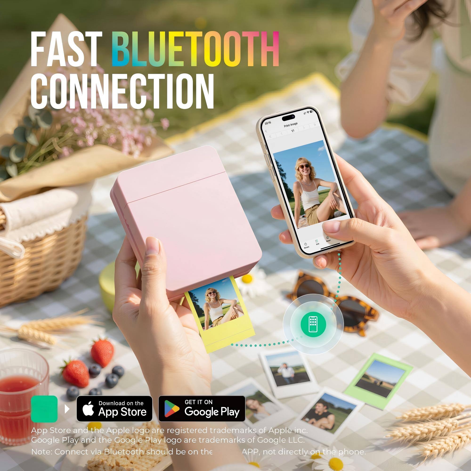 FAST BLUETOOTH CONNECTION

- - 1 - a E - a :

Download on the GET IT ON App Store Google Play App Store and the Apple logo are registered trademarks of Apple Inc. Google Play and the Google Play logo are trademarks of Google LLC.

Note: Connect via Bluetooth should be on the APP, not directly on the phone.