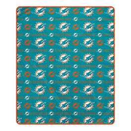 Pegasus - Miami Dolphins 50" x 60" Repeat Big Logo Wordmark Ultra Soft Blanket - Multicolor