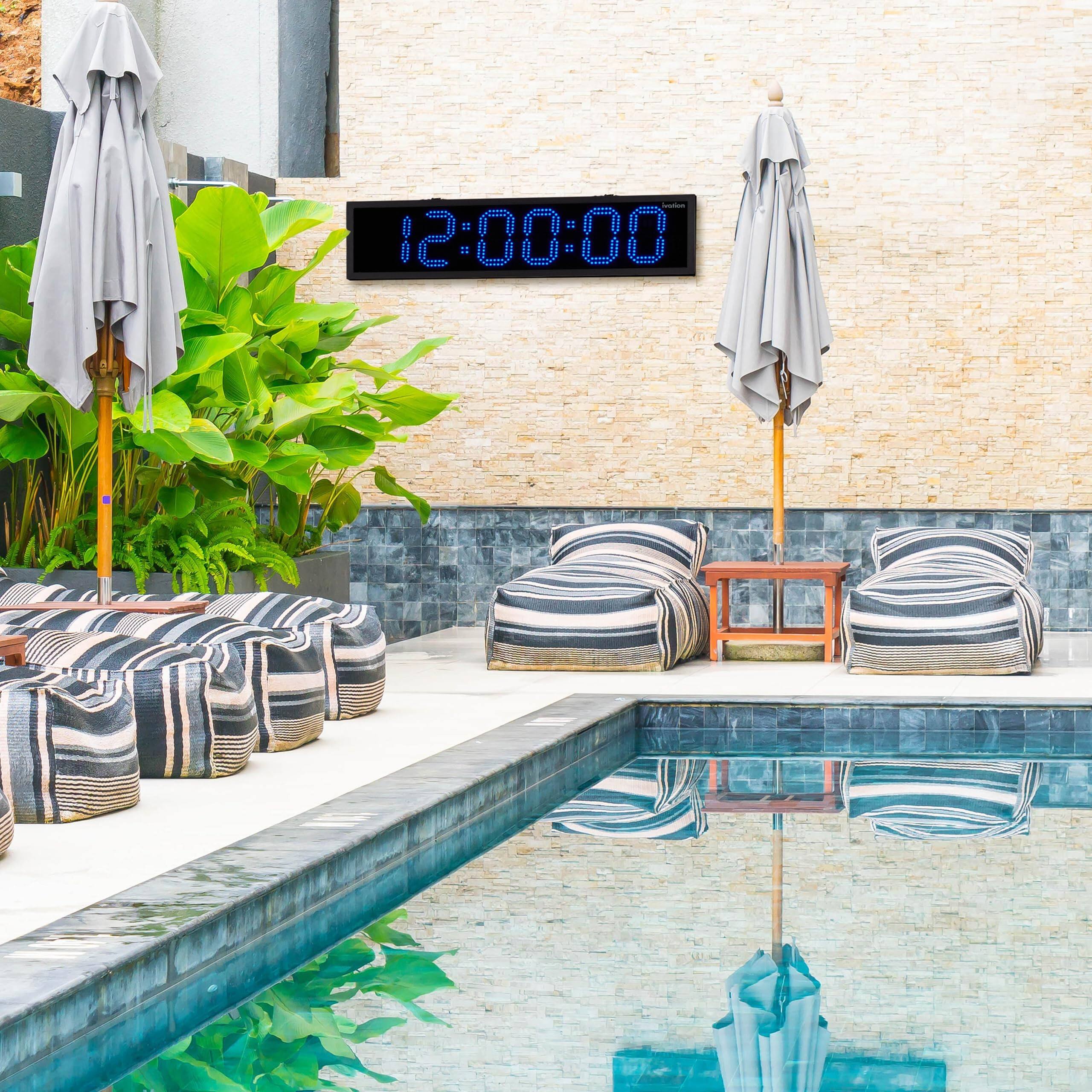 Alt View 8. Ivation - Ivation 24" Outdoor Digital Clock – Waterproof LED, Blue - Blue.