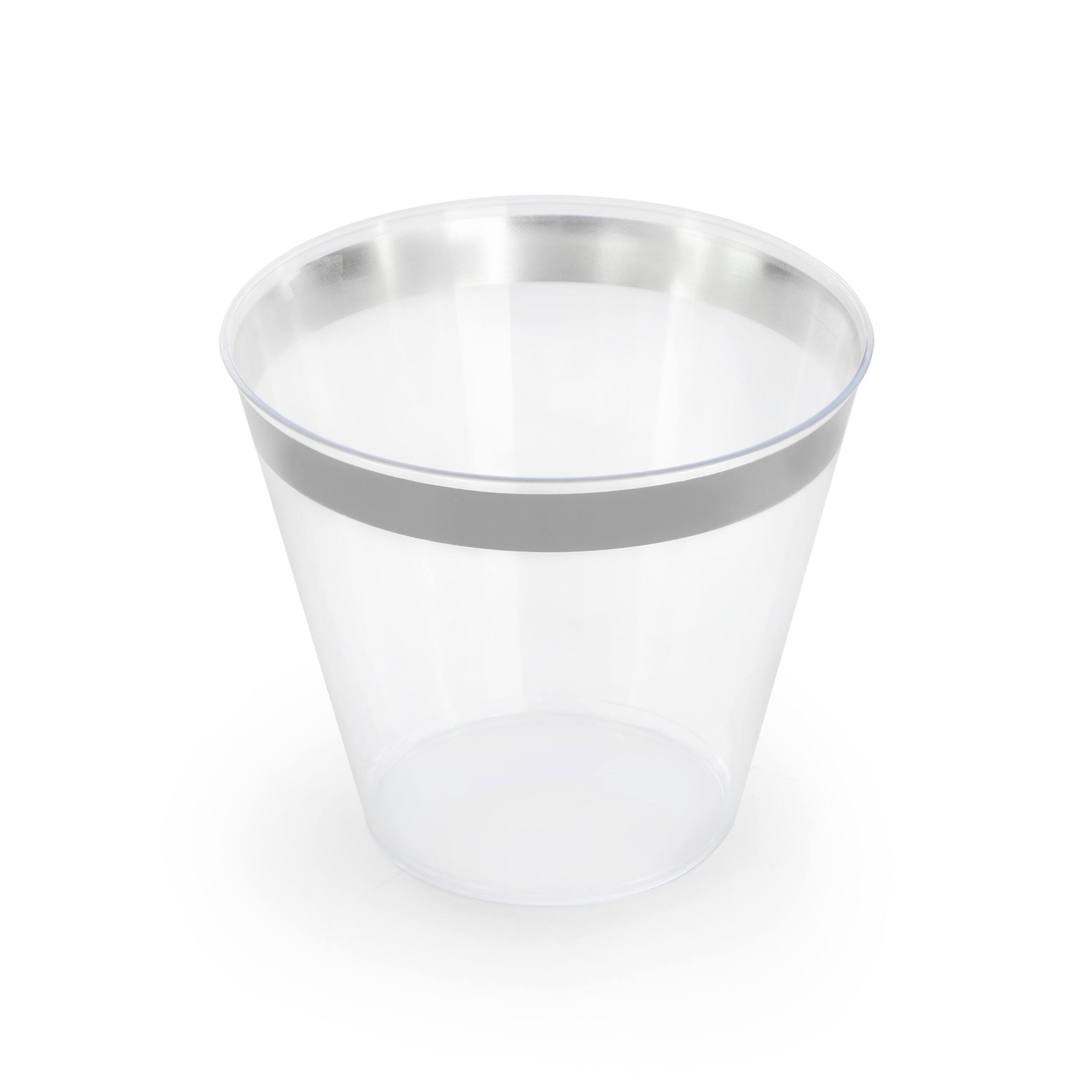 Alt View 3. Elama - Elama 150 Piece Disposable Plastic Dinnerware Party Set for 25 Guests in White with Silver Trim - White.