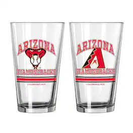 Logo Brands - Arizona Diamondbacks 16oz. Pint Glass Two Pack - Multicolor
