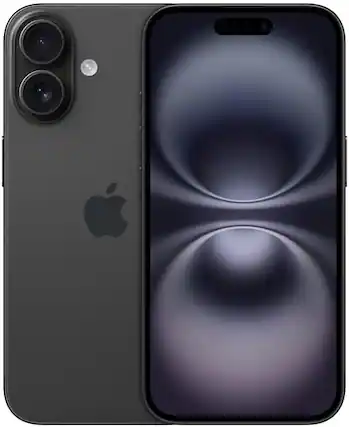Front. Apple - Pre-Owned Excellent iPhone 16 Plus 5G 128GB - Black - (Unlocked) - Black Titanium.
