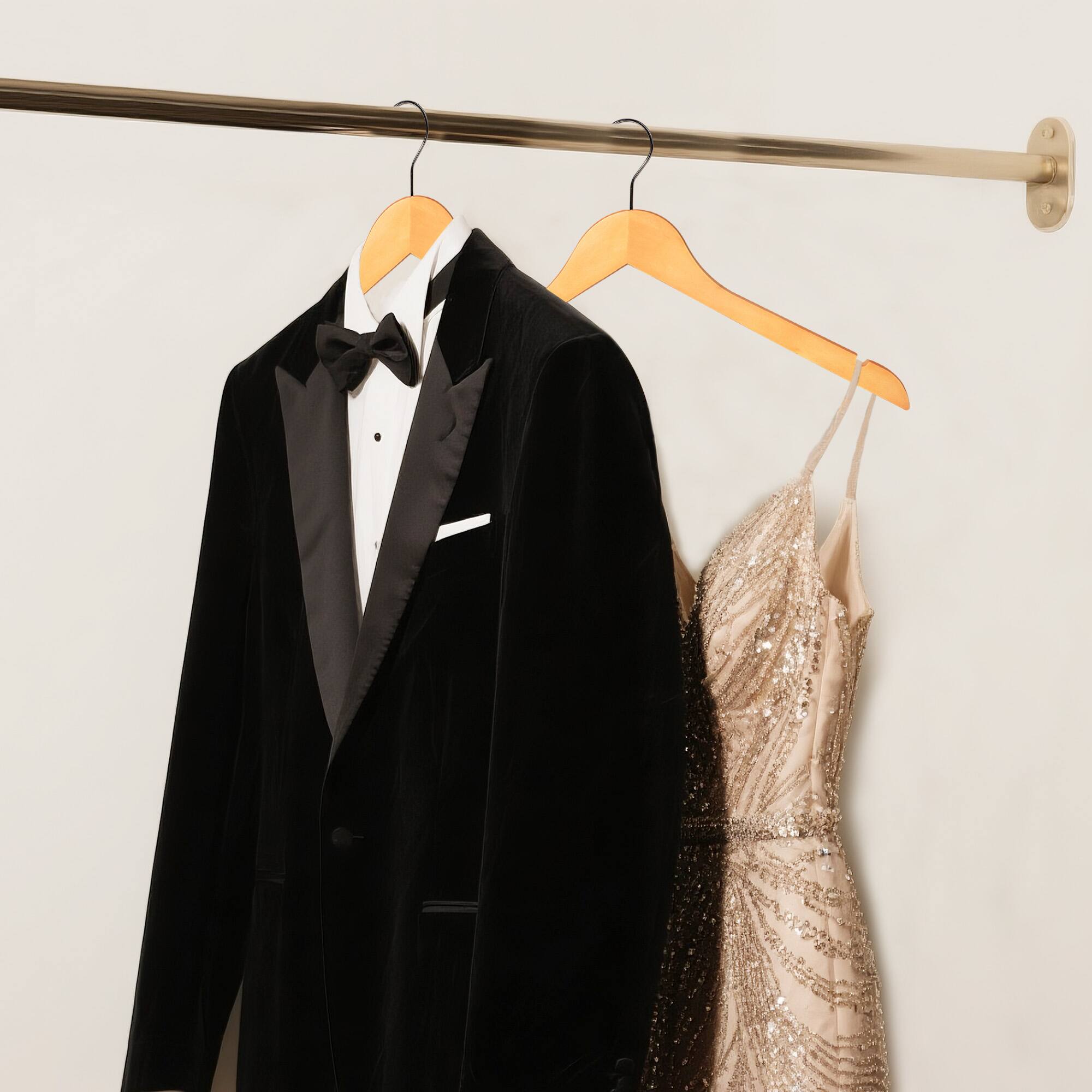 Alt View 3. BP4U - 36-Pack Premium Wooden Clothes Hangers, Solid Wood Coat Shirt Top Hangers for Jackets, Shirts, Dresses(Natural Wood) - Natural Wood.