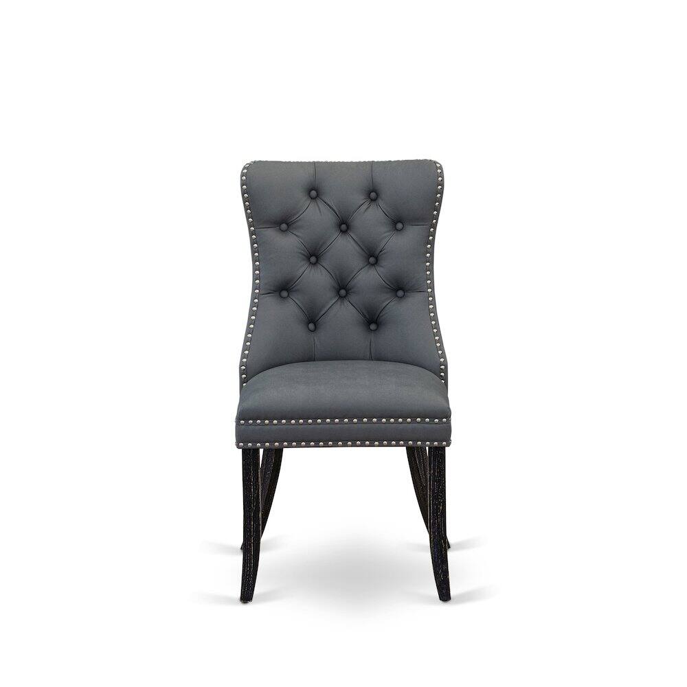 Alt View 1. East West Furniture - Parson Chairs - Black.