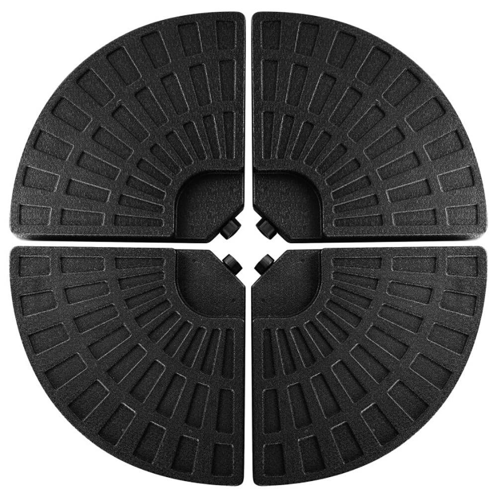 Alt View 2. Kadyn - Outdoor Umbrella Base 4 Pieces Round Cantilever Umbrella Base with Carry Handles for Garden Black - Black.