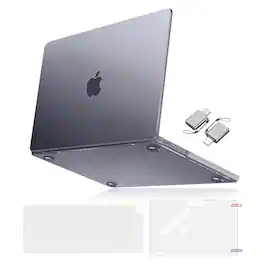 mosiso - Case for MacBook Pro 14 inch 2026-2021 Ultra-Thin Hard Case with Keyboard Skin Screen Protector Type C - Space Gray Clear