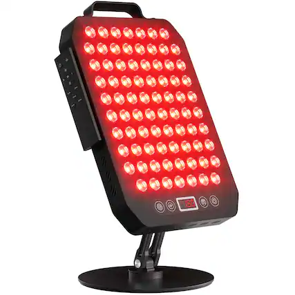 Front. Pawtners - Red Light Therapy Panel - 78 Dual-Chip LEDs 660nm/850nm with Rotatable Stand & Magnetic Remote for Skin.