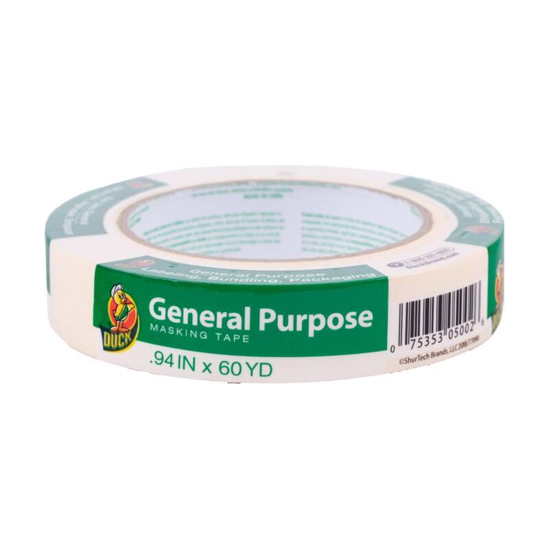 General Purpose  
Masking Tape  
.94 IN x 60 YD  

Duck Tape  

75353 05002  

©ShurTech Brands, LLC 2008/2009