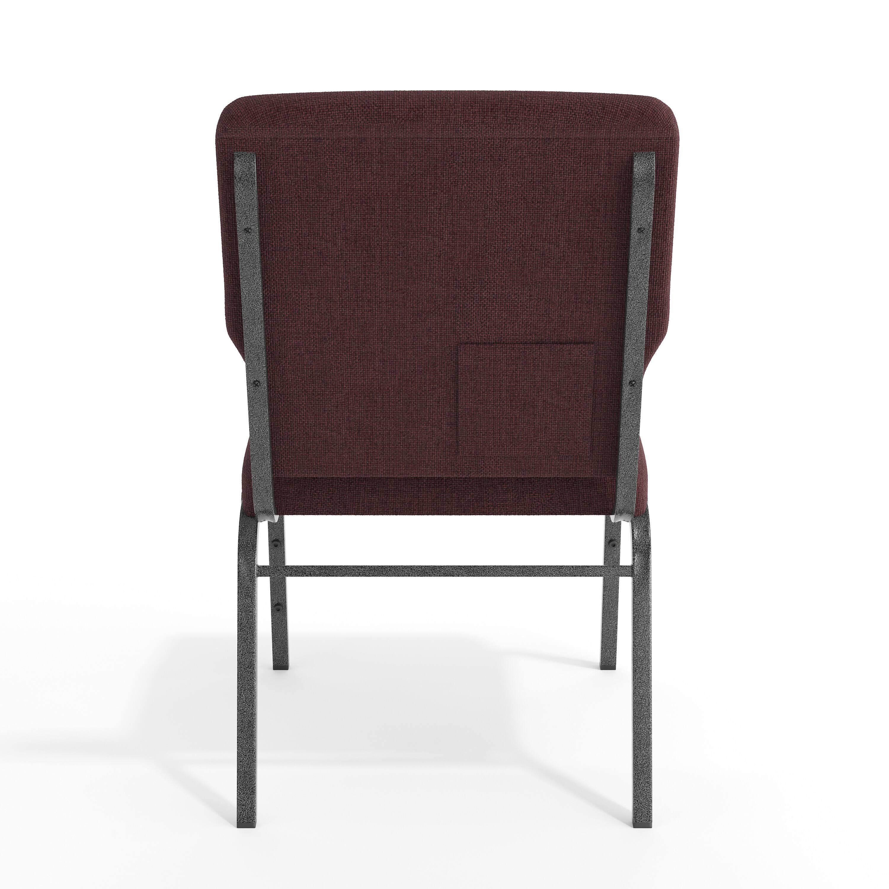 Alt View 7. Emma + Oliver - 20.5 in. Molded Foam Church Chair - Grape/Amethyst Fabric/Silver Vein Frame.