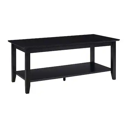 Front. Coaster Co. of America - American Heritage Rectangle Coffee Table with Shelf - Black.
