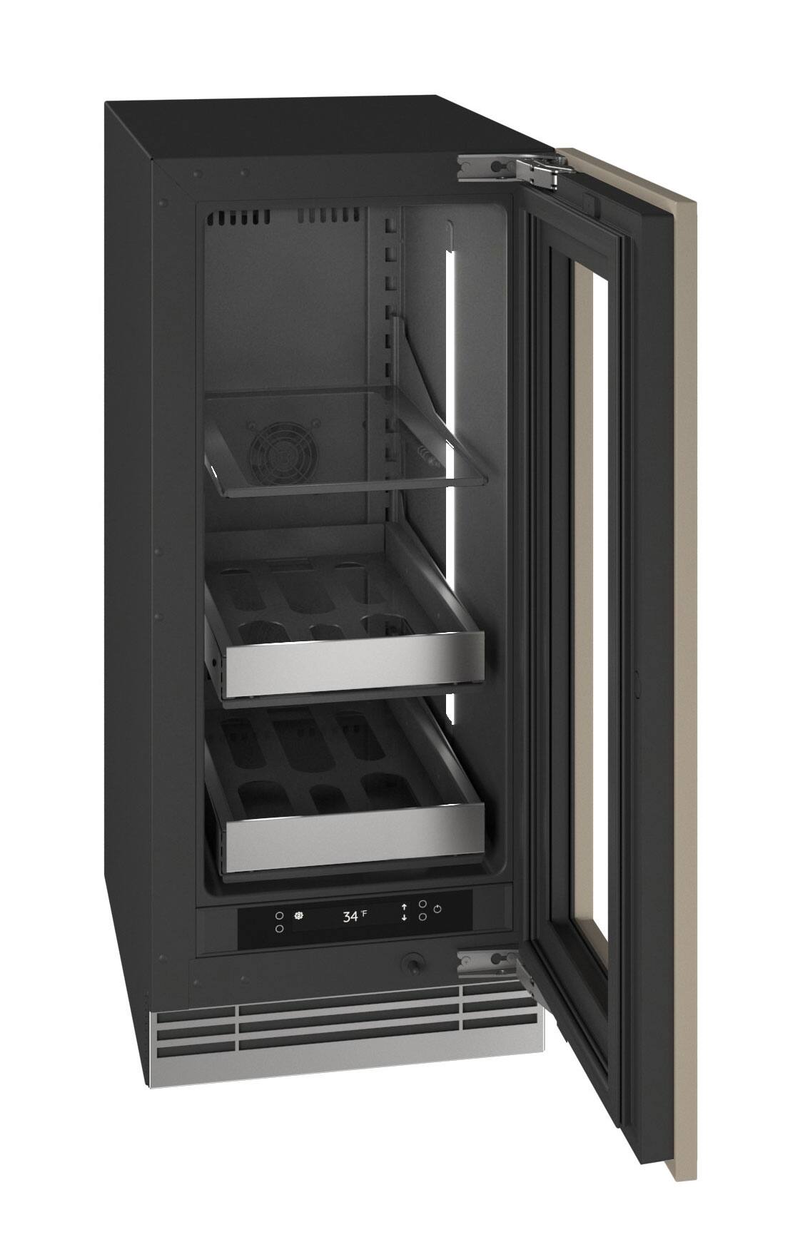 Alt View 3. U-Line - U-Line 15"W. 2.8 Cu.Ft. Built-In Panel Ready w. Glass Compact Beverage Center - Panel Ready.