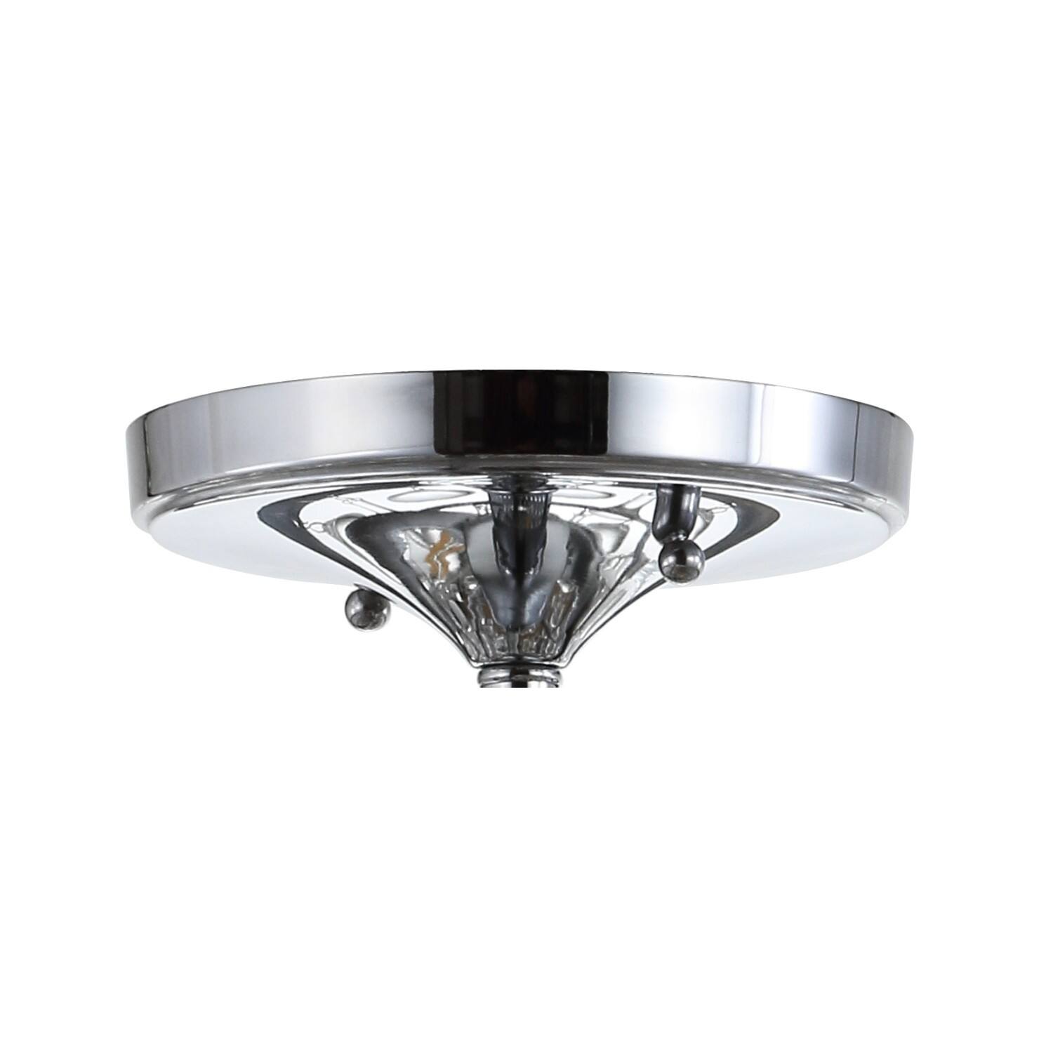 Alt View 4. Jonathan Y - Toronto 13" Metal/Crystal LED Flush Mount, Chrome - Chrome.