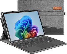 Fintie - Portfolio Case for Microsoft Surface Pro 12 Inch 1st/2nd Edition (2025-2026) Multiple Angle Viewing Business Cover - Gray