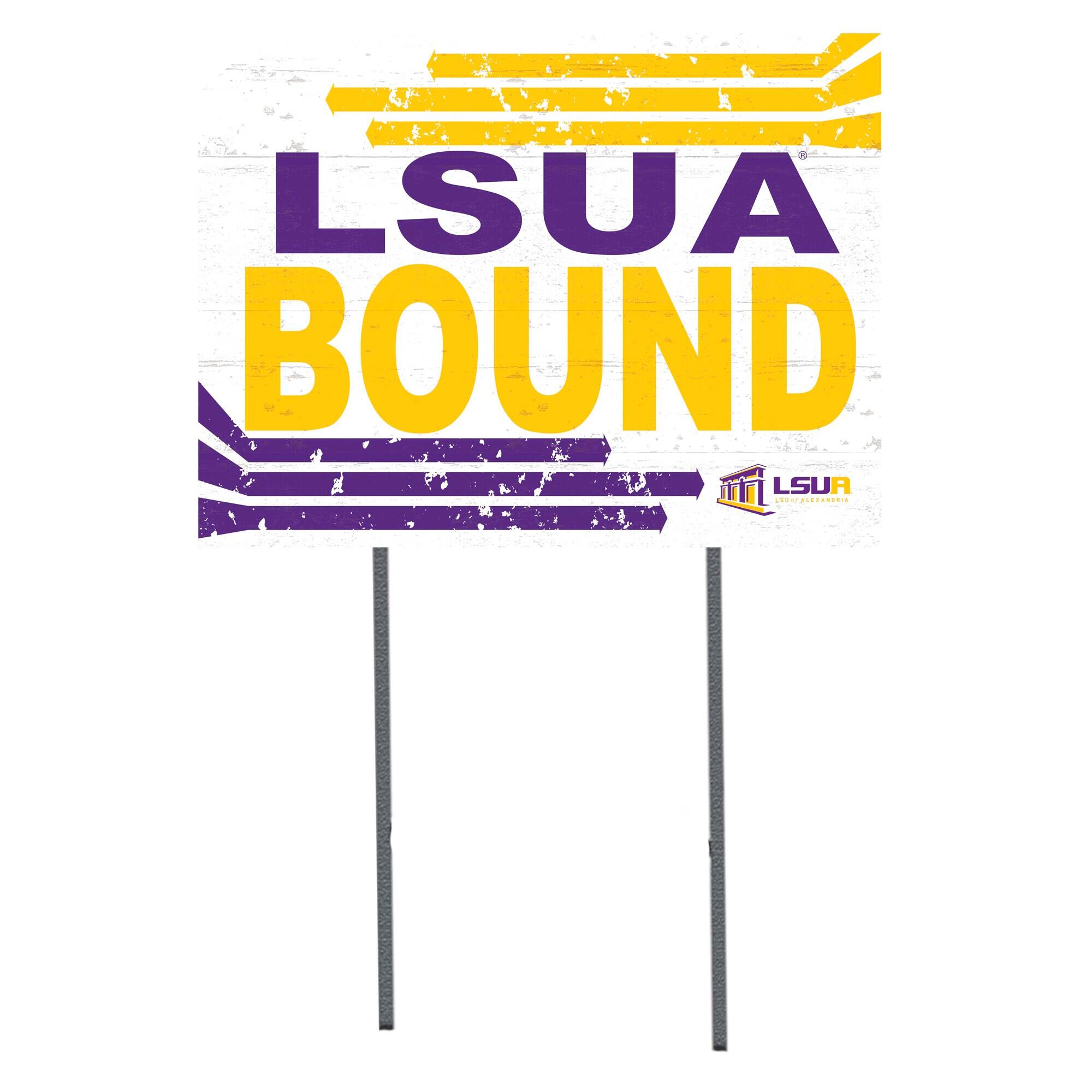White LSUA Generals 18" x 24" Bound Yard Sign