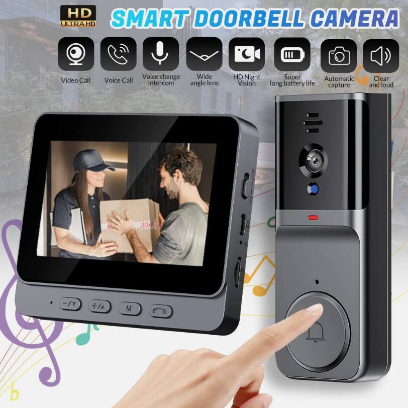 HD ULTRAHD SMART DOORBELL CAMERA

- Video Call
- Voice Call
- Voice change
- Wide angle lens
- HD Night Vision
- Super long battery life
- Automatic capture
- Clear and loud