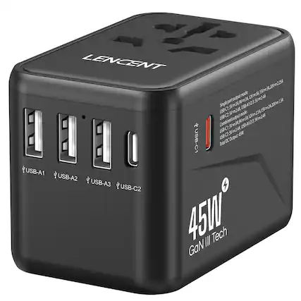 LENCENT 225A output tmode: 12V=3A port =3A 1.5A Single SV=3A9V= USBA1/23: USB-C1: SV=24A output mode: 12V=25A Combined USB-C2: SV=24A & USB-C1:5V= SV=24A USB-A1/23:5V USB-C1 USB-C2: Output Total DC USB-A1 USB-A2 USB-A3 USB-C2 45W GaN III Tech