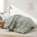 Angle. Peace Nest - Peace Nest Luxurious Hotel Feather and Down Fiber Comforter, All Season Duvet Insert, Sage Green, Full/Queen - Sage Green.