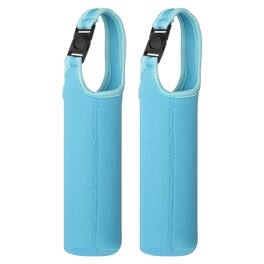 Unique Bargains - Neoprene Water Bottle Sleeves, Bottle Carrier Insulator with Handle, 3 in - For Hiking Cycling Camping Travel (2pcs) - Blue