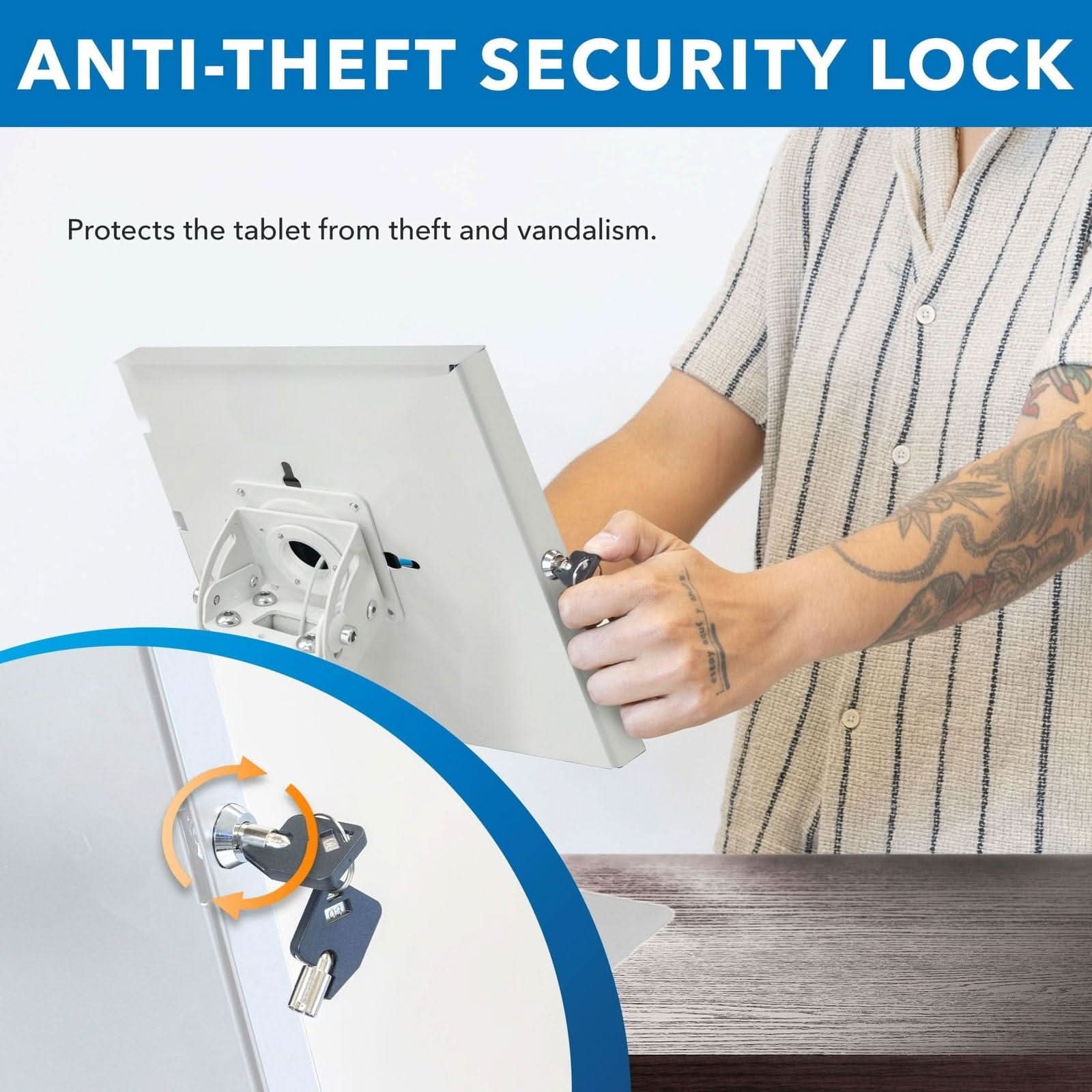 ANTI-THEFT SECURITY LOCK  
Protects the tablet from theft and vandalism.
