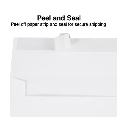 Peel and Seal  
Peel off paper strip and seal for secure shipping