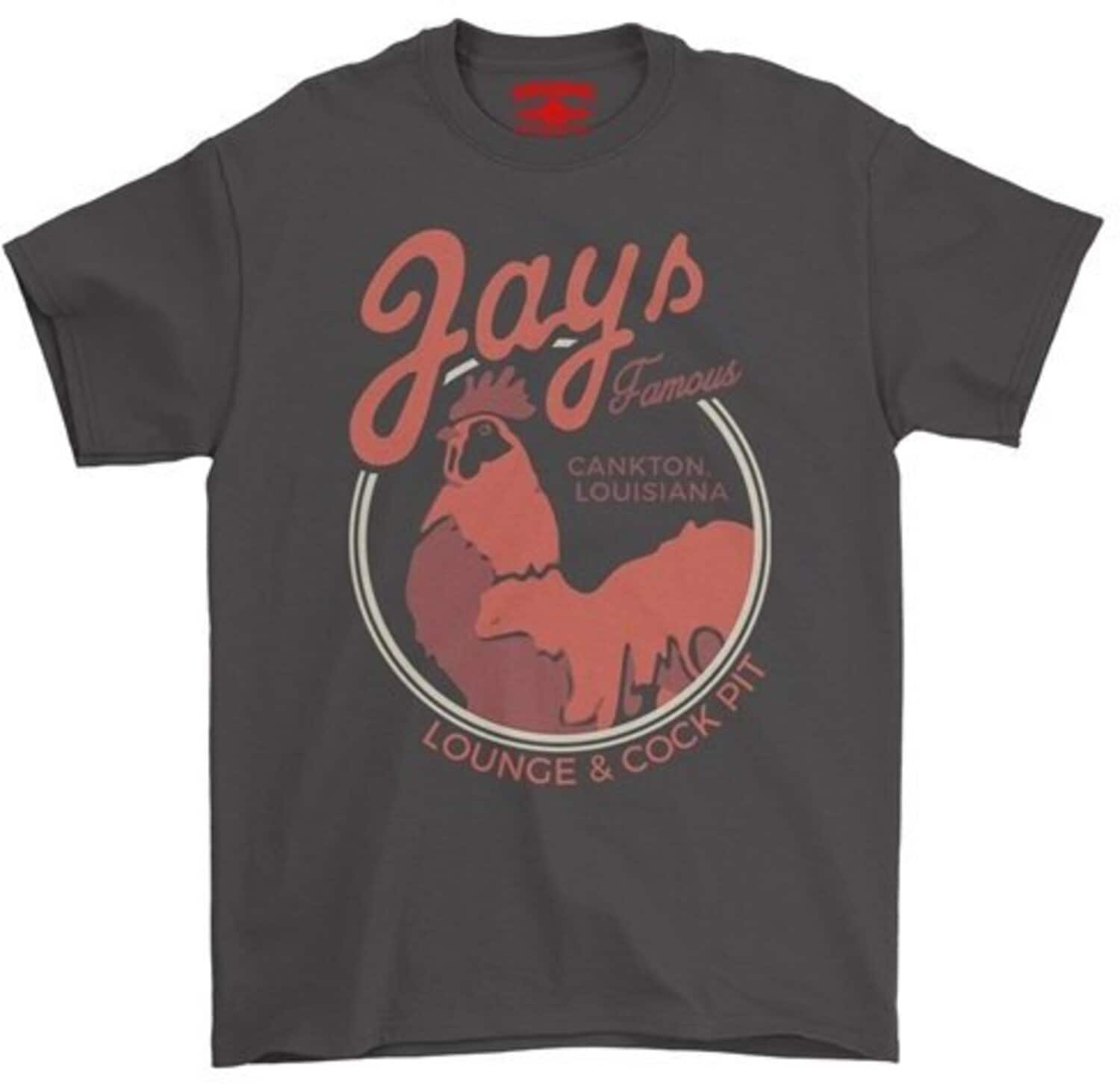 PopMarket - Jay's Lounge & Cock Pit Louisiana - Heavy Cotton T-Shirt - Large Black - APPAREL - Multicolor