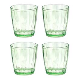 Unique Bargains - 4pcs Plastic Drinking Glasses, 7.1oz Unbreakable Reusable Stackable Water Tumblers for Home Office - Green