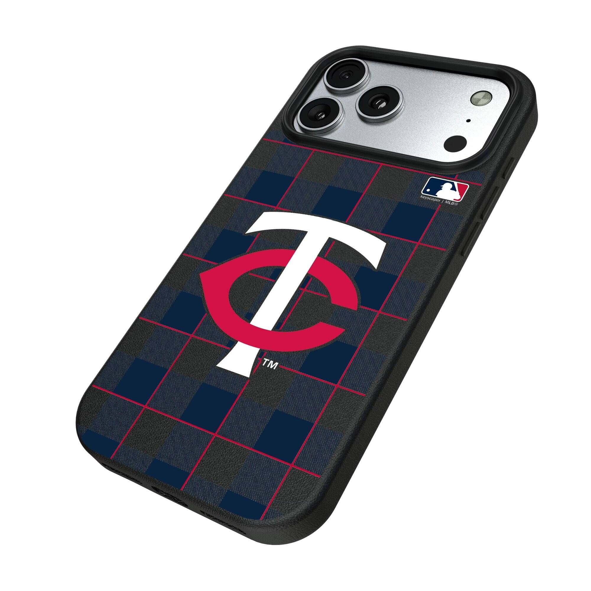 Alt View 1. Keyscaper - Plaid Magnetic Bump iPhone Case - 16 Plus - Black.