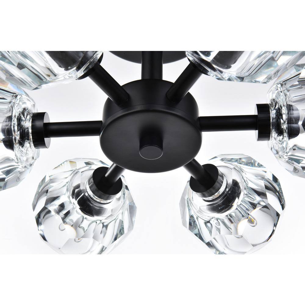 Alt View 4. Elegant Lighting - Eren 14 inch Flush Mount in Black - Black.