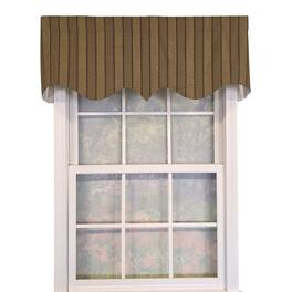 RLF Home - 100% Cotton Bronte Regal With Poly/Cotton Ivory lining Rod Pocket Valance 50" x 16" - Olive